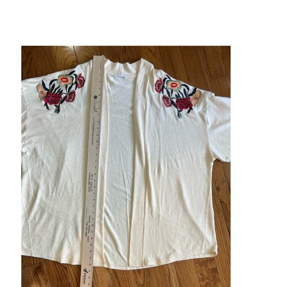 Chic Soul Embroidered Cardigan, Open Front, Floral, Multicolor, size 1XL - Picture 5 of 12